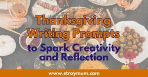 thanksgiving writing prompts with photo of thanksgiving food