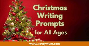 Christmas Writing Prompts with a photo of a christmas tree